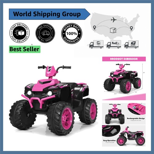 Costzon 12v pink kids atv - 12v,